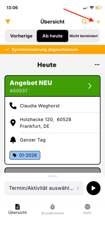 APP_TerminAuftrag anlegen