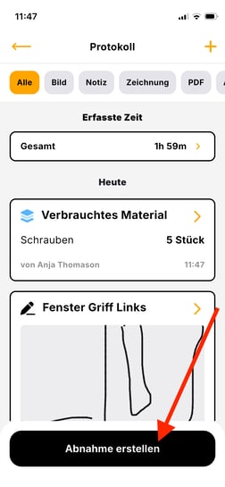 App_Abnahme erstellen
