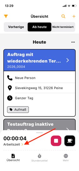 App_Aktivität im geschlossenen Widget ändern