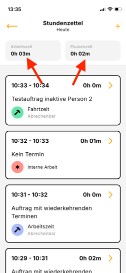 App_Stundenzettel_Arbeitszeit Pausenzeit