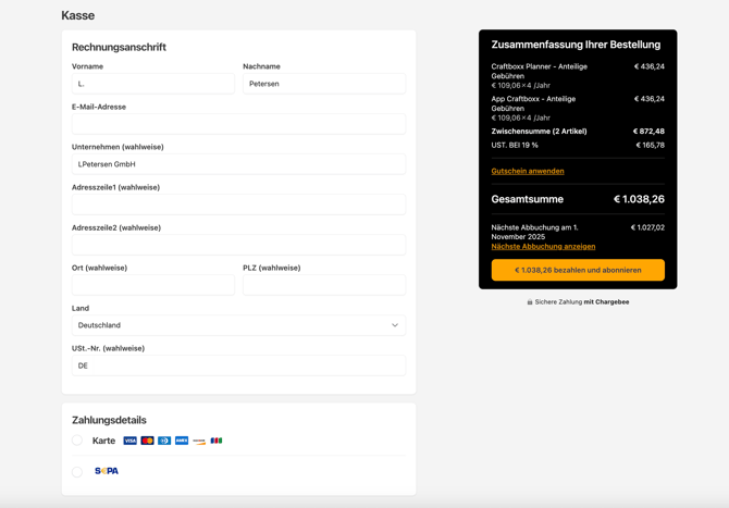 Kasse Testversion zur Vollversion