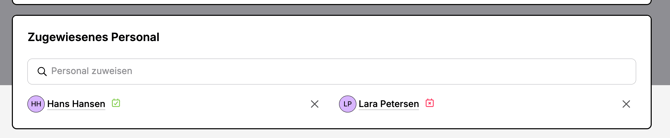 zugewiesenes Personal