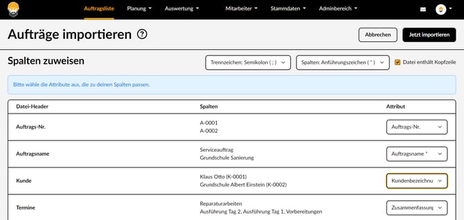 Aufträge_importieren2