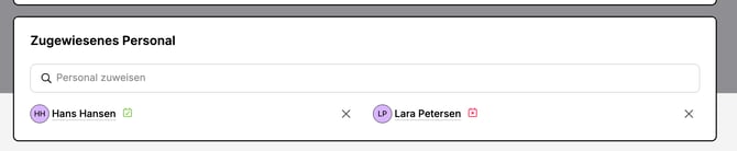 zugewiesenes Personal