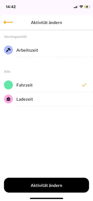 App_Zeiterfassung_Aktivität ändern