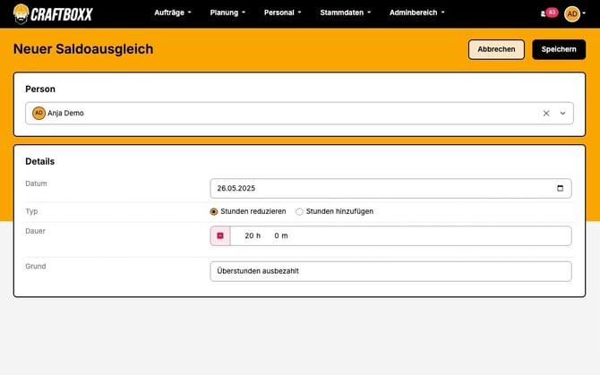Zeitkonto_Neuer Saldoausgleich