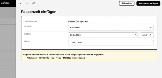 Stundenzettel_Pausenzeit einfügen2