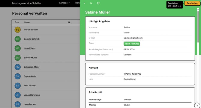 Personal verwalten_Person bearbeiten