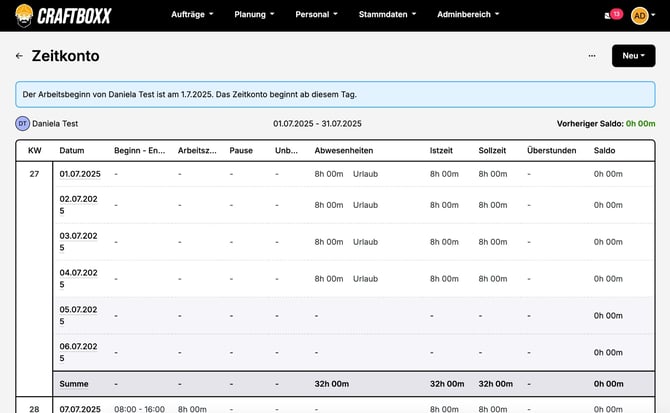 Personal_Zeitkonto_Zeitkontorapport