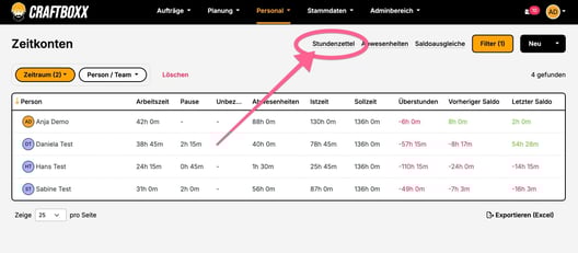 Personal_Zeitkonto_zu Tägliche Stundenzettel